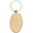 Image of Oval wooden key holder with metal ring