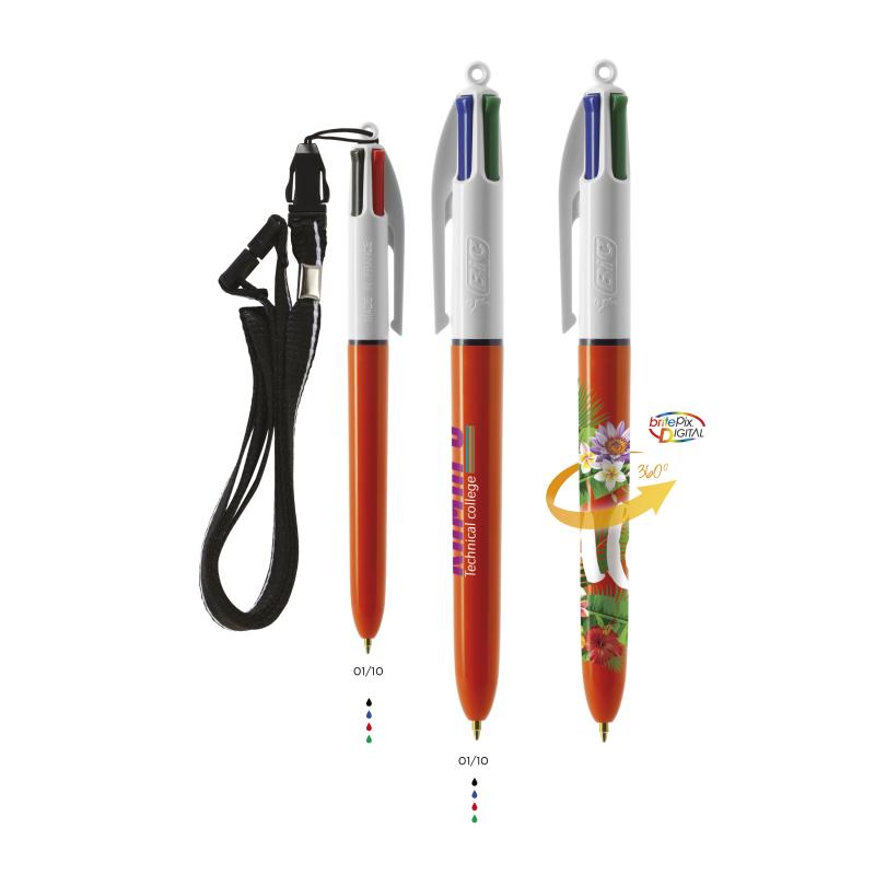 Image of BIC® 4 Colours Fine + Lanyard BritePix™